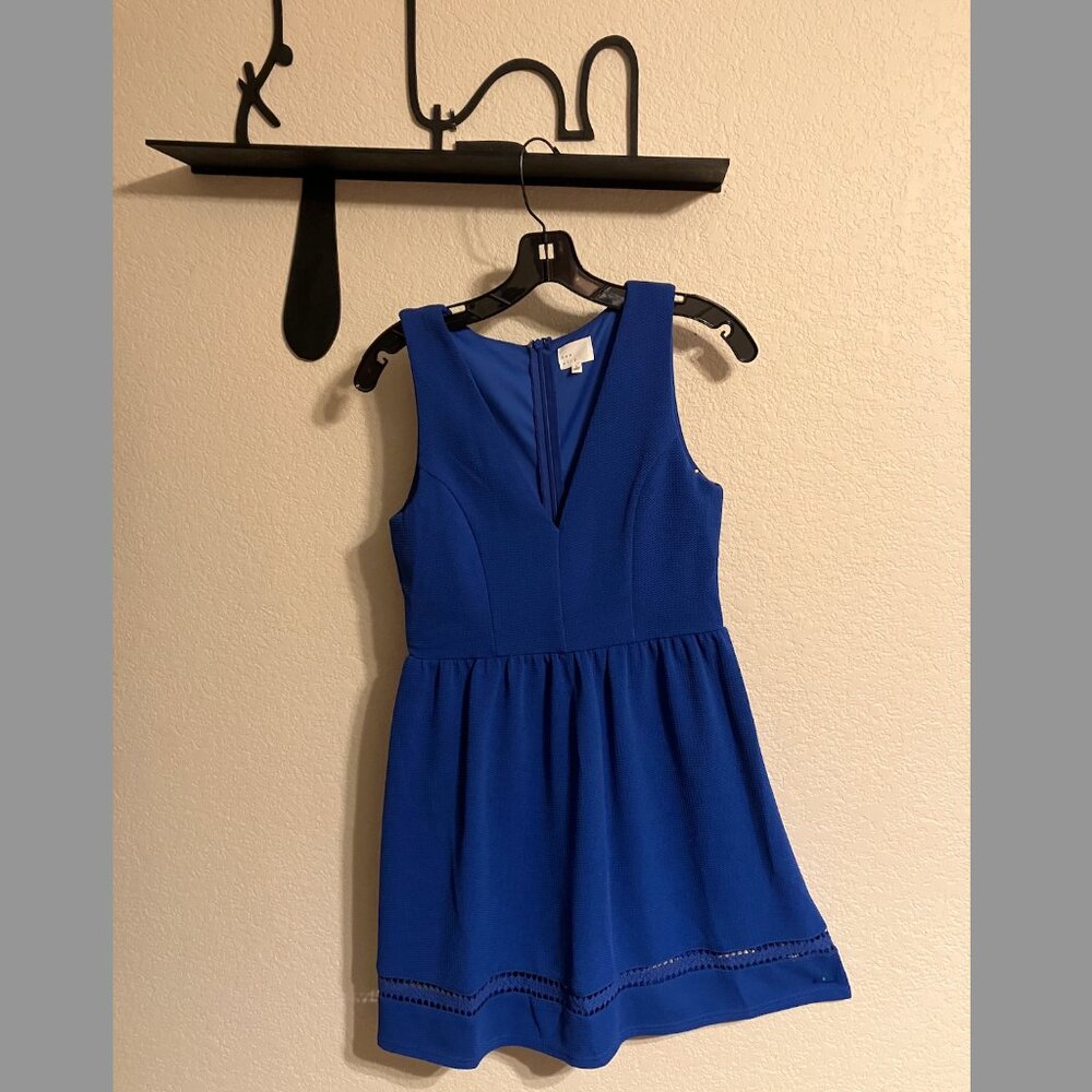 Dee Elly by FRANCESCA'S Royal Blue Fitted Sleeveless Dress - Size S